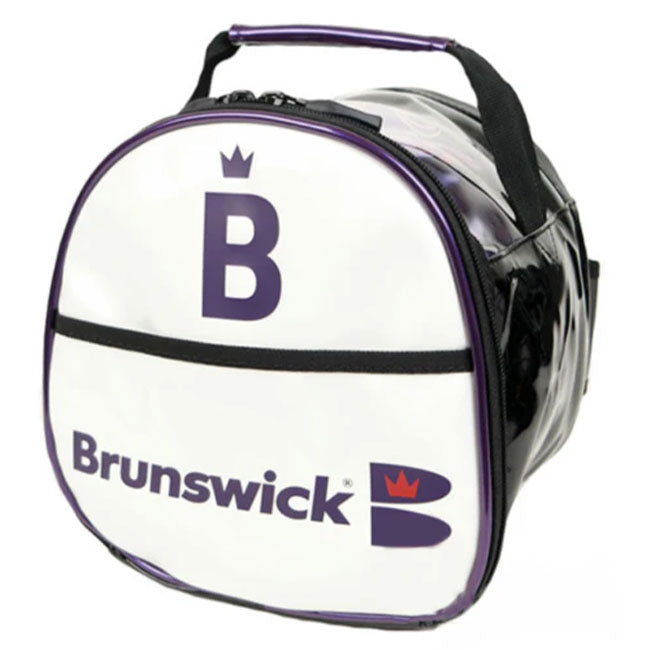 Enamel 1 Bowling Ball Mini Tote Bag Brunswick White/Purple Authentic