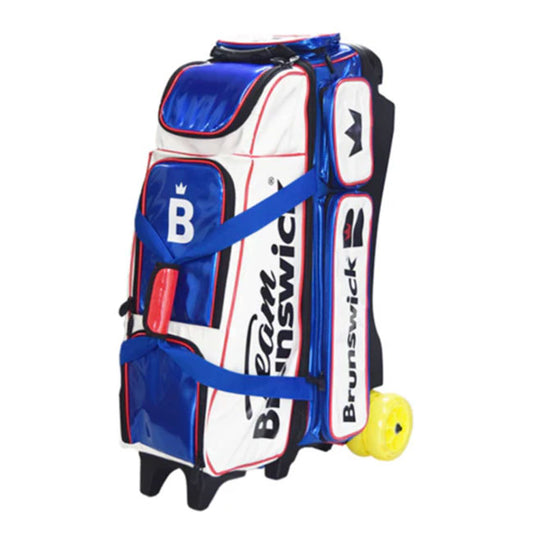 Enamel 4 Bowling Ball Roller Bag Brunswick White/Blue Color Authentic