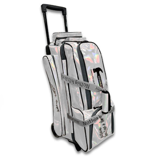 Hammer Rainbow Hologram 3 Bowling Ball Roller Bag - Silver