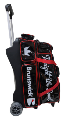Enamel 4 Bowling Ball Roller Bag Brunswick Red/Black Color Authentic 3