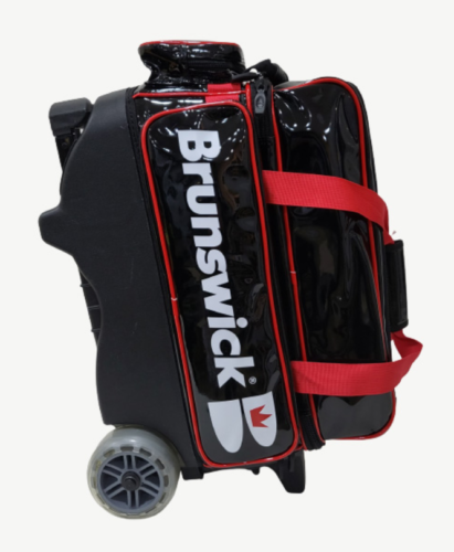 Enamel 2 Bowling Ball Roller Bag Brunswick Red/Black Color Authentic 3