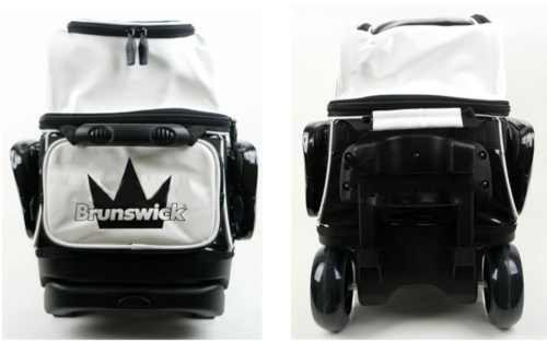 Enamel 3 Bowling Ball Roller Bag Branswick White/Black Color Authentic 4