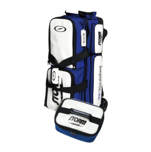 Storm 2024 Rolling Thunder 3 Ball Roller Bag + Accessory Pouch White Blue