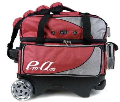 Premium 2 Bowling Ball Roller Bag ABS Red Color Authentic 2