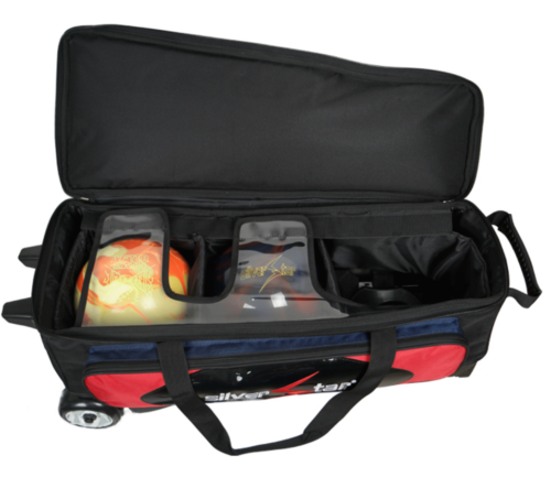 3 Bowling Ball Roller Bag Silver Star Yellow Color Authentic 2