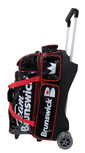 Enamel 4 Bowling Ball Roller Bag Brunswick Red/Black Color Authentic 2