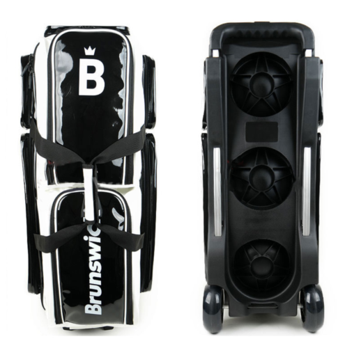 Enamel 3 Bowling Ball Roller Bag Branswick White/Black Color Authentic 3