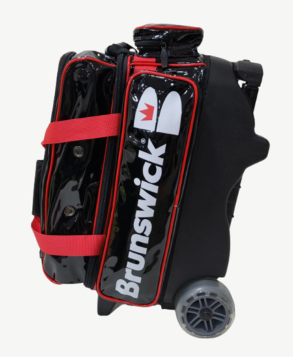 Enamel 2 Bowling Ball Roller Bag Brunswick Red/Black Color Authentic 2